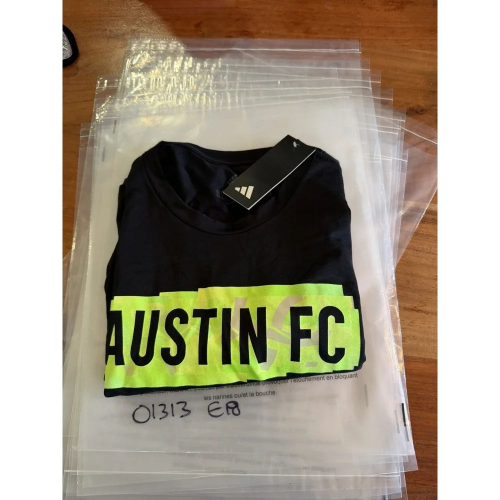 Adidas MLS Austin FC Soccer‎ Futbol Black Performance T-Shirt Size XL